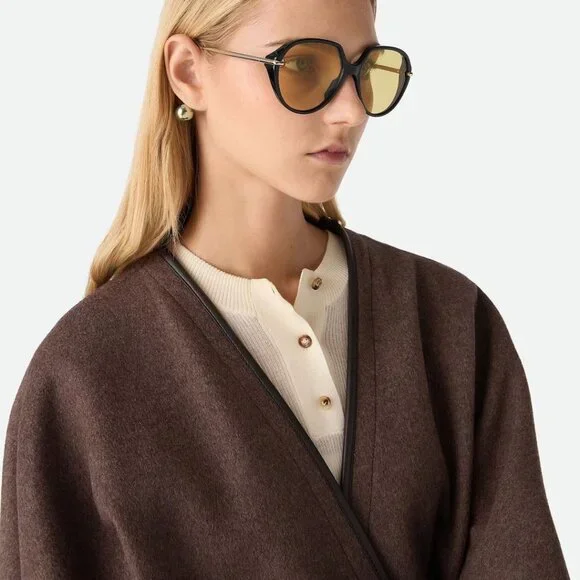 Bottega Veneta BV1436S 001 Square Sunglasses - Shiny Black Gold/Yellow Bottega Veneta BV1436S 001 - Sunglasses for Man and Woman  main image 4